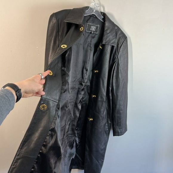 J. Percy Buttery Soft Black Leather Long Coat Size S - Picture 9 of 15